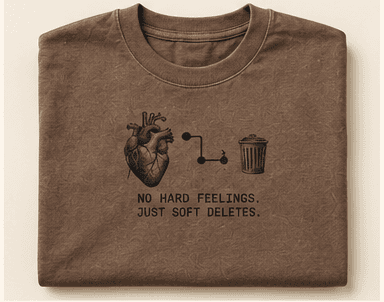 No hard feelings. Just soft deletes. product mock